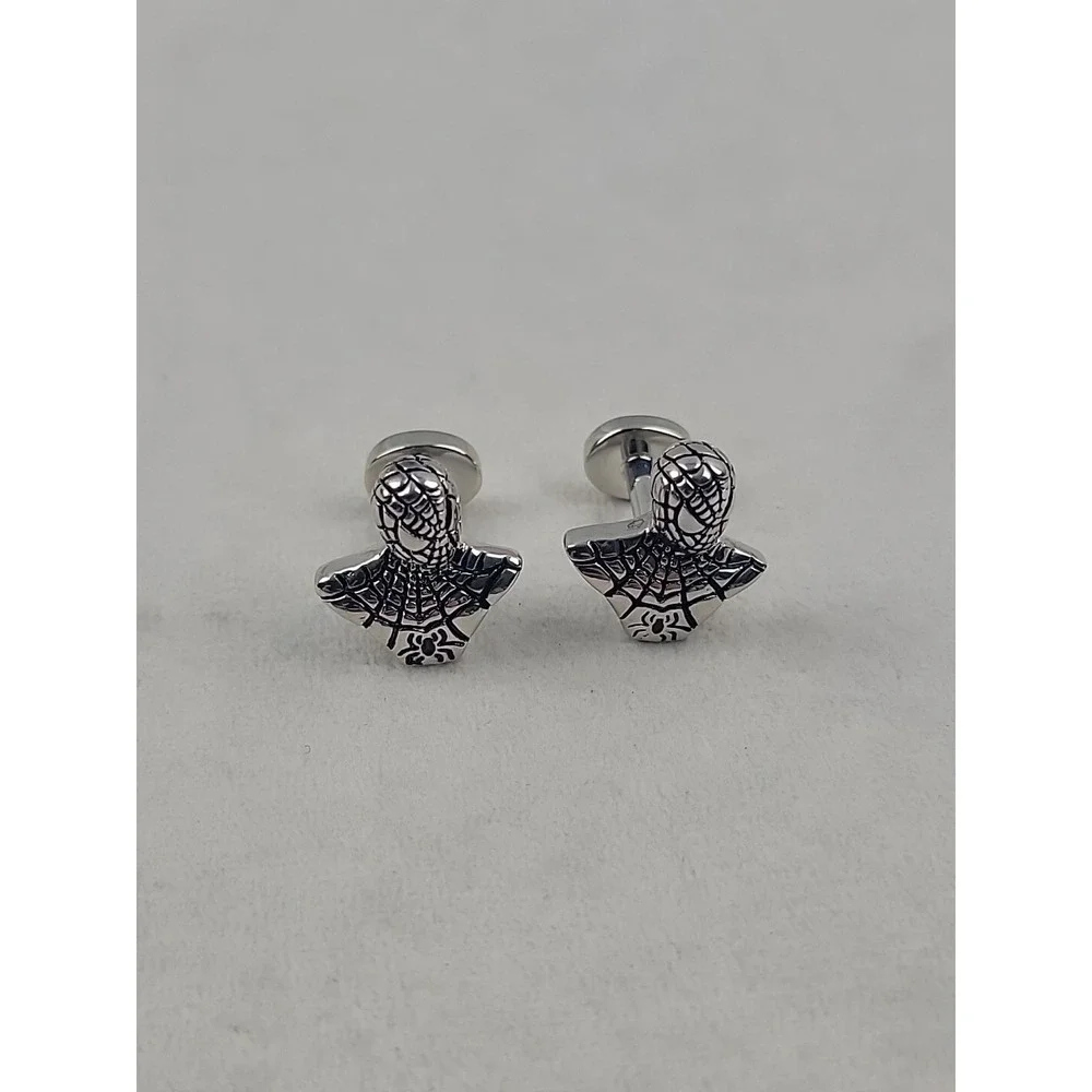 Marvel Comics SPIDER-MAN Bust Silvertone CUFFLINKS